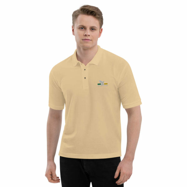 Brazara Men’s Gold Short Sleeve Solid Stretch Polo