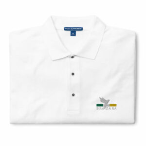 Brazara Men's Premium Short Sleeve White Logo Cotton Polo