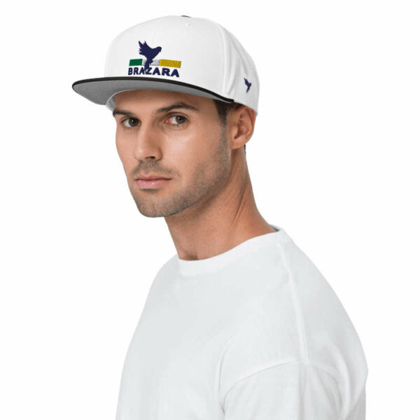 white brazara hat logo bird