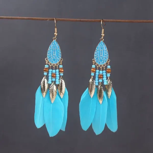 elegant indigenous earrings blue