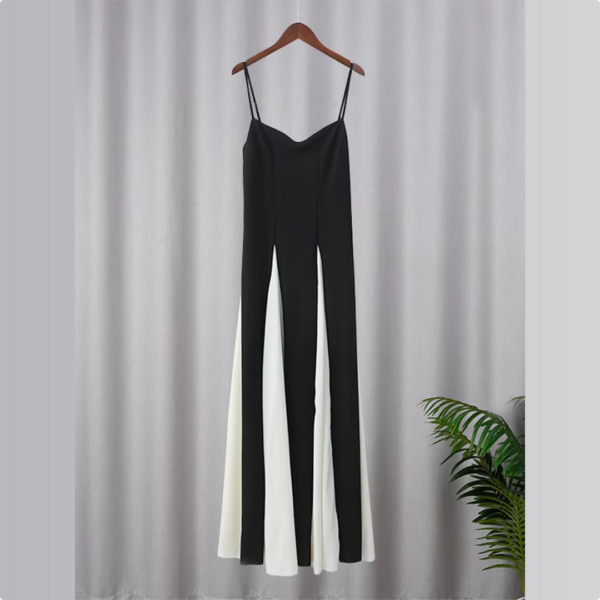 black and white long dress