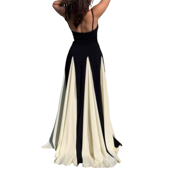 black white dress back