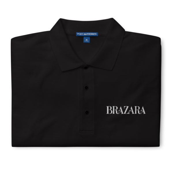 Embroidered Black Polo with Iconic Details