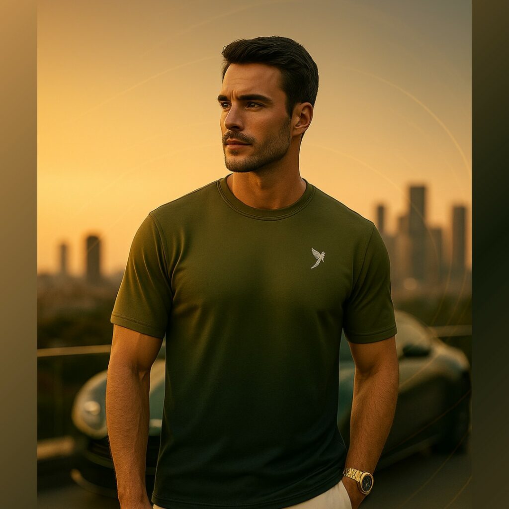 echoes of the Jaguar t-shirt Nocturnal Green Luxe Tee